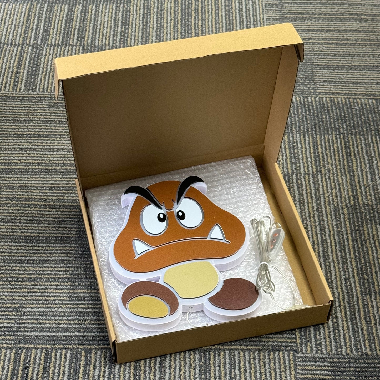 "Mario Goomba" Neon Like Sign, Mario Game Room Decor, Mario LED Sign