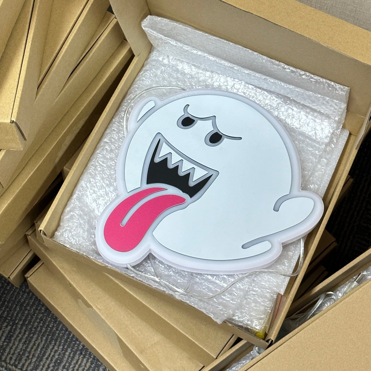 "Mario Boo" Neon Like Sign, Mario Game Room Decor, Mario LED Sign