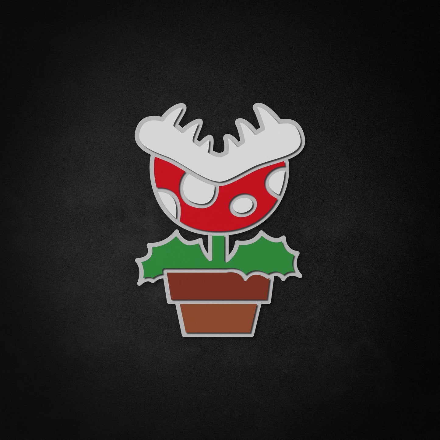 "Mario Piranha Plant" Neon Like Sign, Mario Room Decor, Mario Wall Art, Mario LED Sign