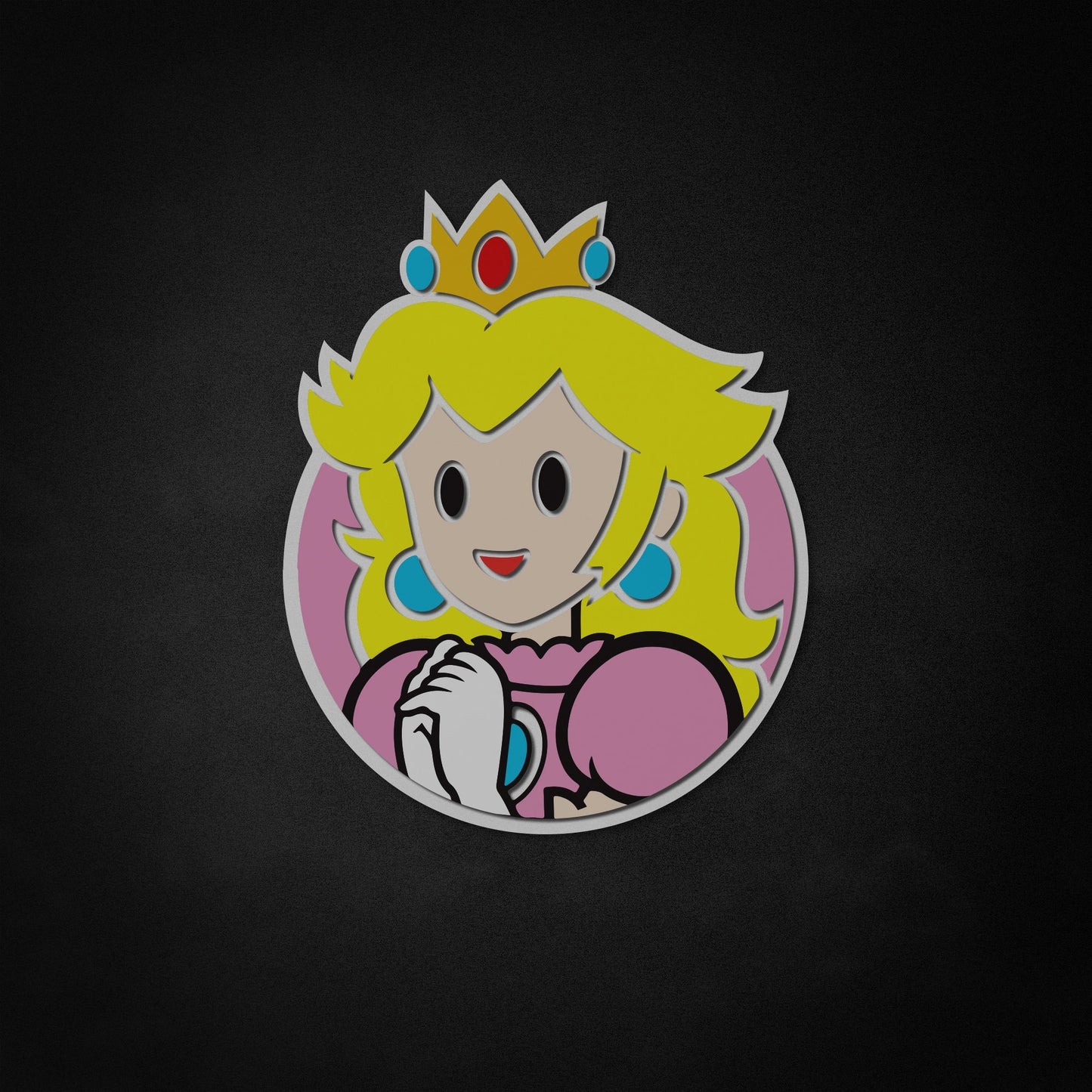 "Mario Princess Peach" Neon Like Sign, Mario Room Decor, Mario LED Sign