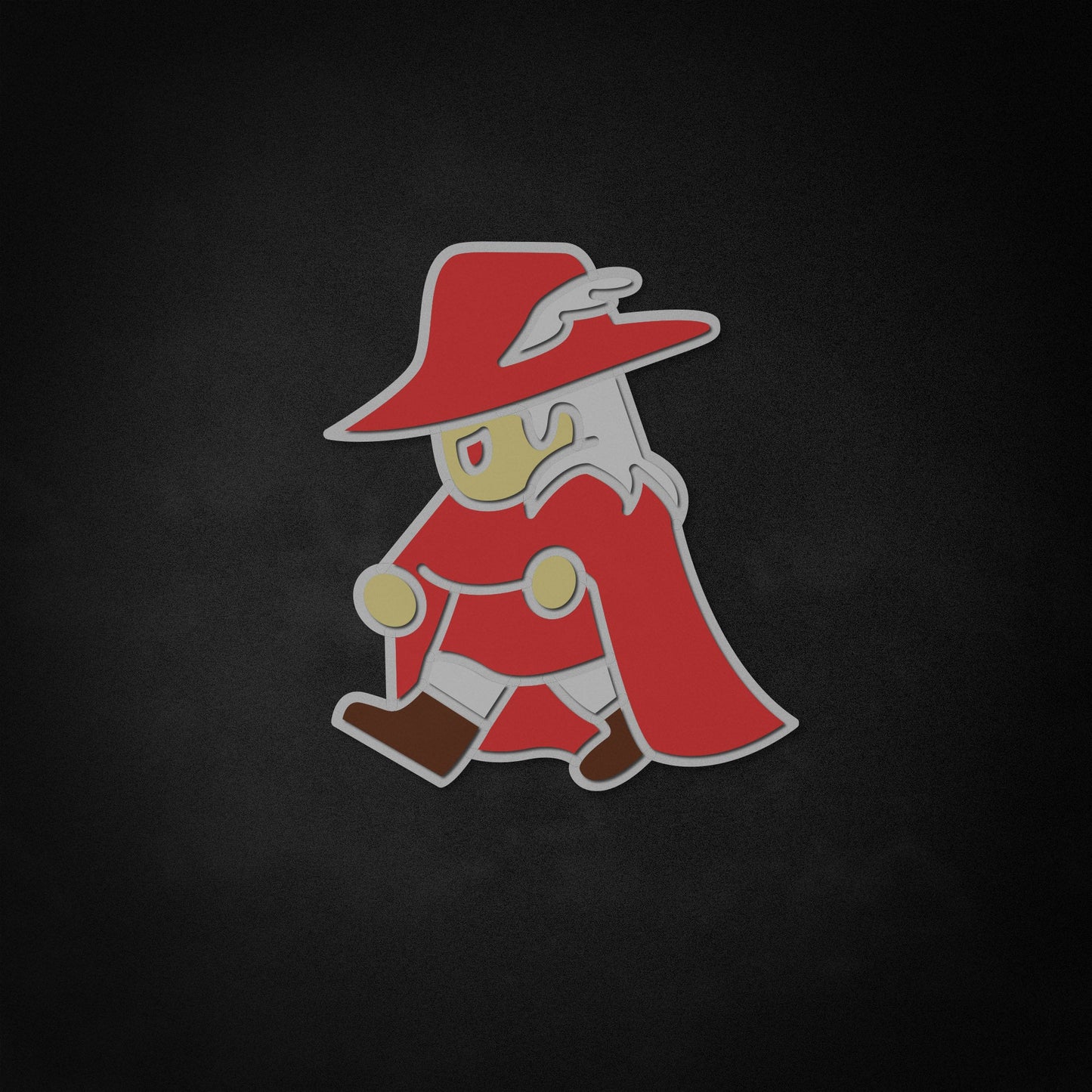 "Final Fantasy Red Mage" Neon Like Sign, Final Fantasy Wall Decor, Final Fantasy LED Sign