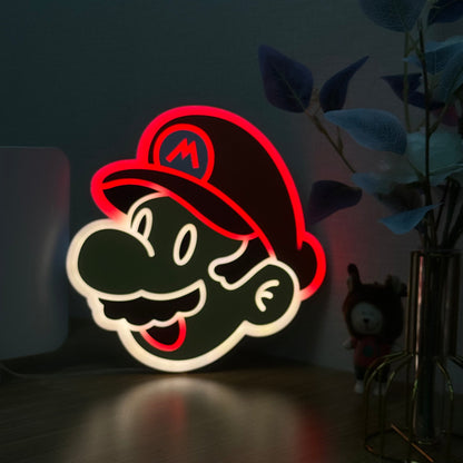 "Mario" Neon Like Sign, Mario LED Sign, Mario Game Room Decor, Mario LED Sign