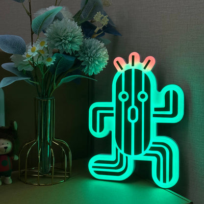 "Final Fantasy Cactuar" Neon-Like Schild, Geschenk für Gamer, Final Fantasy Wandkunst