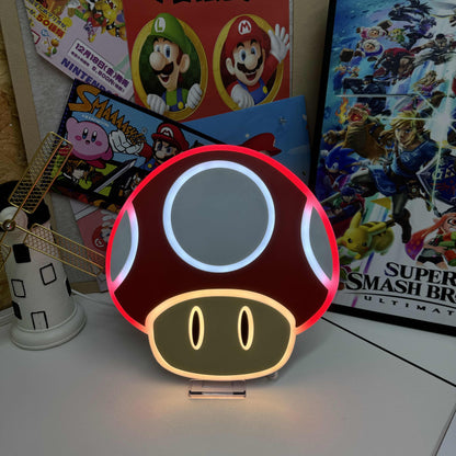 "Mario Super Mushroom" Neon-Like Schild, Mario LED Schild, Mario Game Room Dekor, Geschenk für Gamer