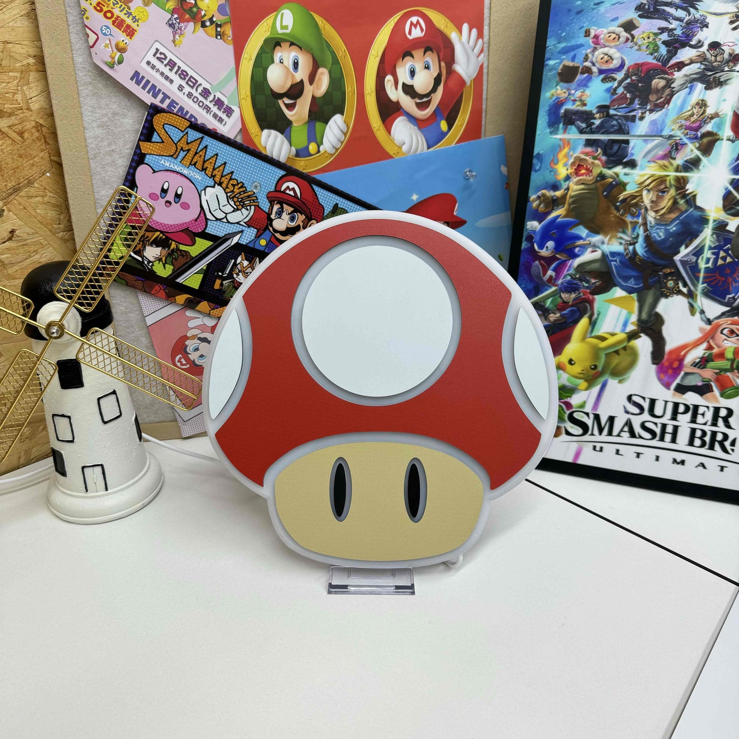 "Mario Super Mushroom" Neon-Like Schild, Mario LED Schild, Mario Game Room Dekor, Geschenk für Gamer