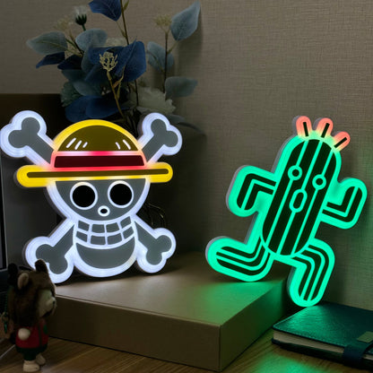 "Final Fantasy Cactuar" Neon-Like Schild, Geschenk für Gamer, Final Fantasy Wandkunst