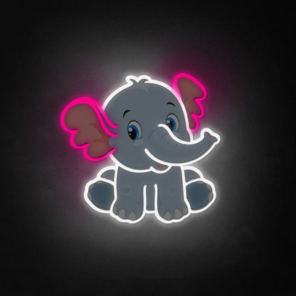 "Elephant" Neon Like Sign, Elephant LED Sign, Elephant Wall Sign