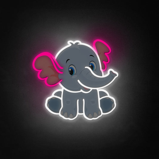 "Elephant" Neon Like Sign, Elephant LED Sign, Elephant Wall Sign