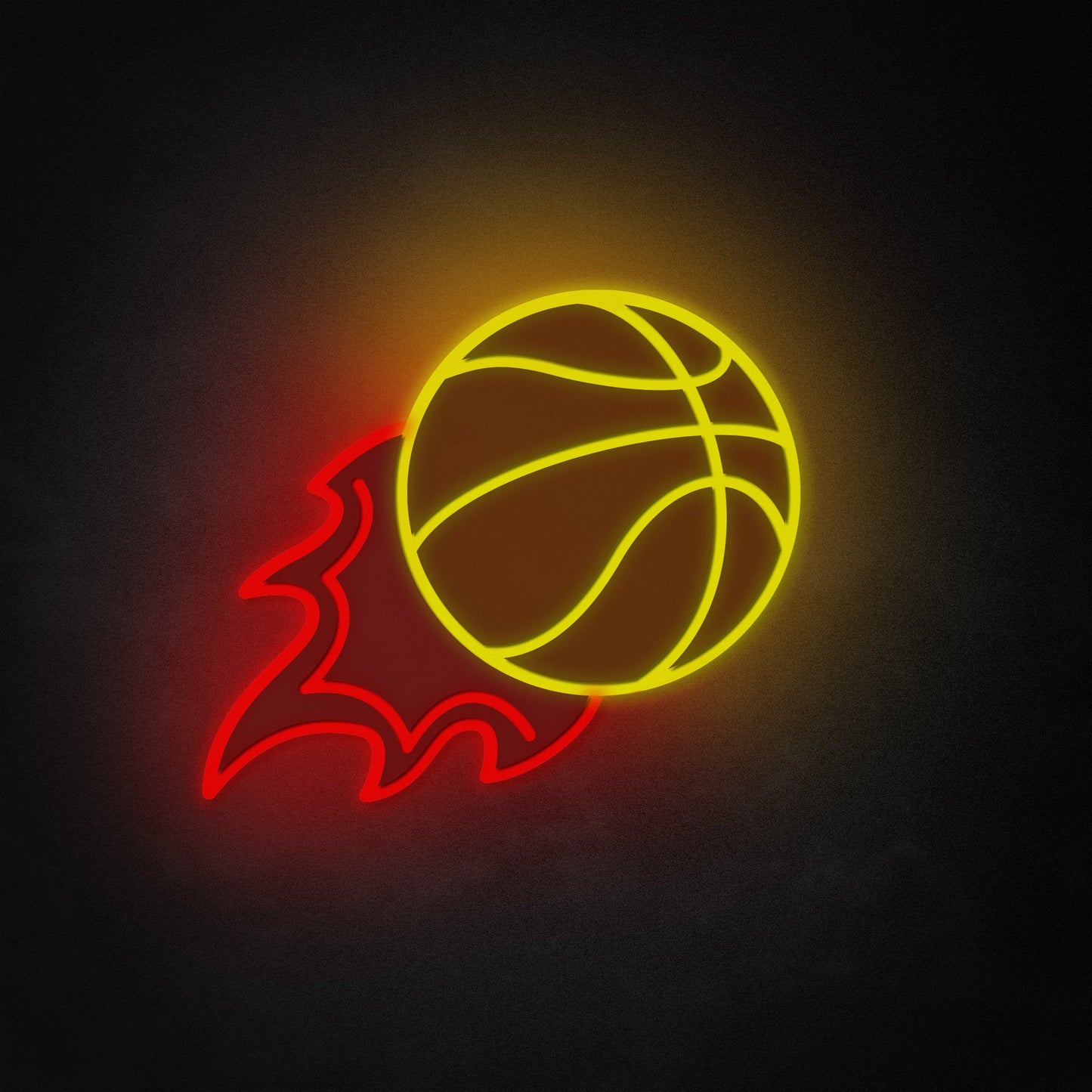 "Flaming Basketball" Neon Schild, Basketball LED Schild, Basketball Zimmer Dekor