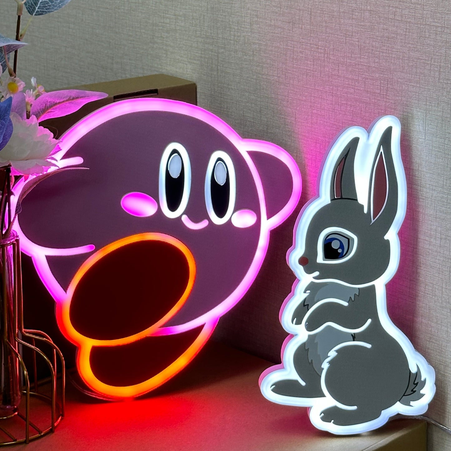 "Kirby" Neon Like Sign, Kirby Room Decor, Kirby LED Sign