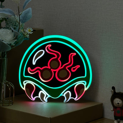 Enseigne LED "Metroid Alien Larva", décoration de salle de jeux, Enseigne LED Metroid, cadeau pour enfants, joueur