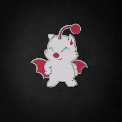 "Final Fantasy Moogle" Neon-Like Schild, Final Fantasy Spielzimmer Dekor, Final Fantasy LED Schild, Geschenk für Gamer