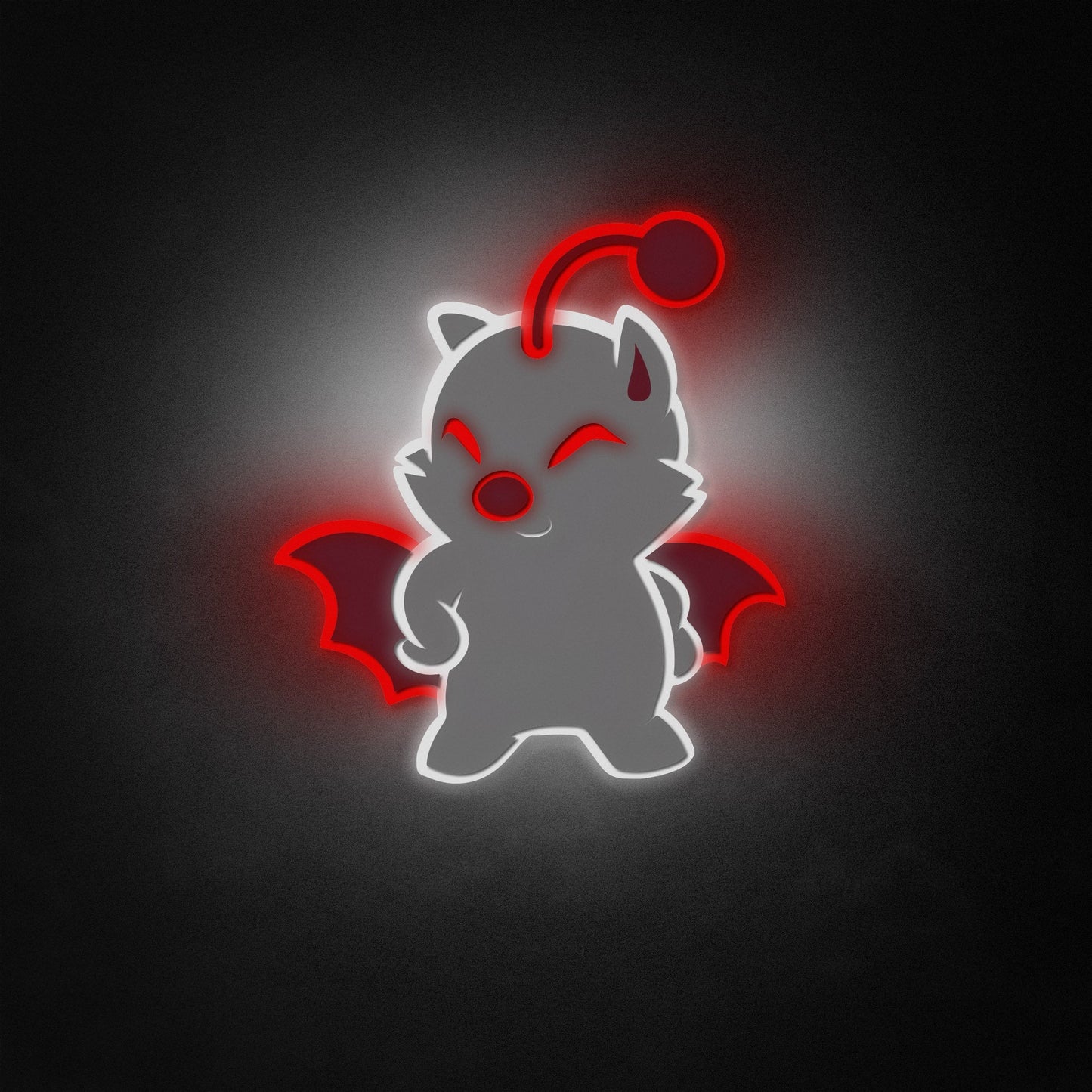 "Final Fantasy Moogle" Neon-Like Schild, Final Fantasy Spielzimmer Dekor, Final Fantasy LED Schild, Geschenk für Gamer