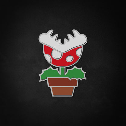 "Mario Piranha Plant" Neon-Like Schild, Mario Zimmer Dekor, Mario Wandkunst, Geschenk für Gamer