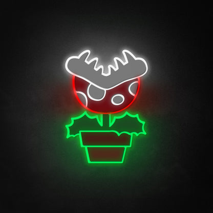 "Mario Piranha Plant" Neon-Like Schild, Mario Zimmer Dekor, Mario Wandkunst, Geschenk für Gamer