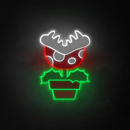 Enseigne LED "Mario Piranha Plant", décor de salle Mario, art mural Mario, cadeau pour enfants, joueur