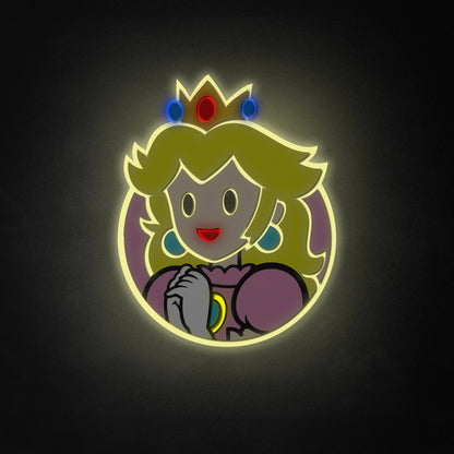 "Mario Princess Peach" Neon-Like Schild, Mario Zimmer Dekor, Geschenk für Kinder und Spieler