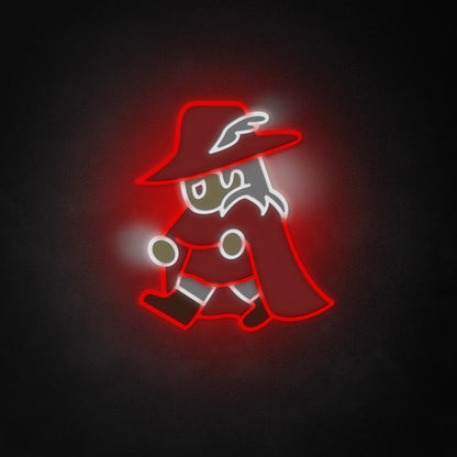 "Final Fantasy Red Mage" Neon-Like Schild, Final Fantasy Wanddekoration, Final Fantasy Zimmerdekoration, Geschenk für Gamer