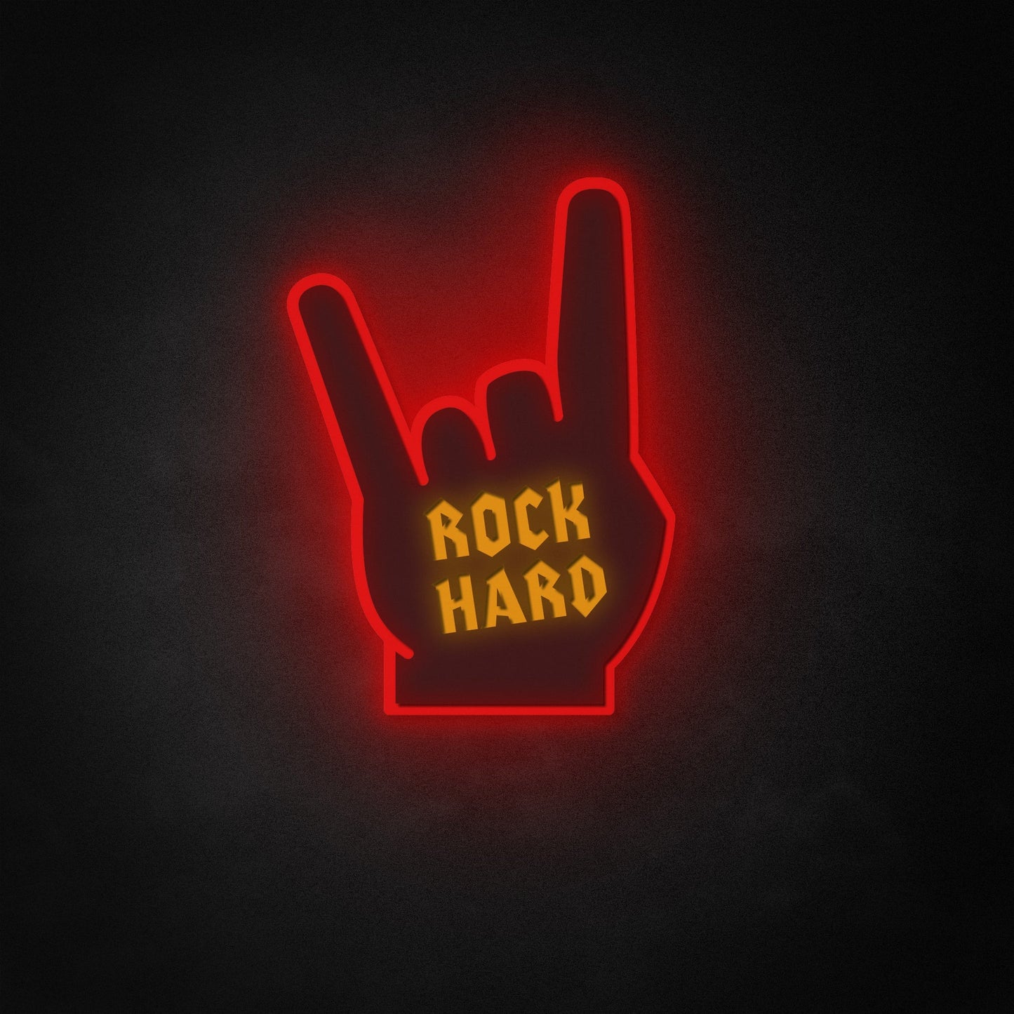 "Rock Hard" Neon-Like Schild, Rock & Roll LED Schild, Rock & Roll Wandschild