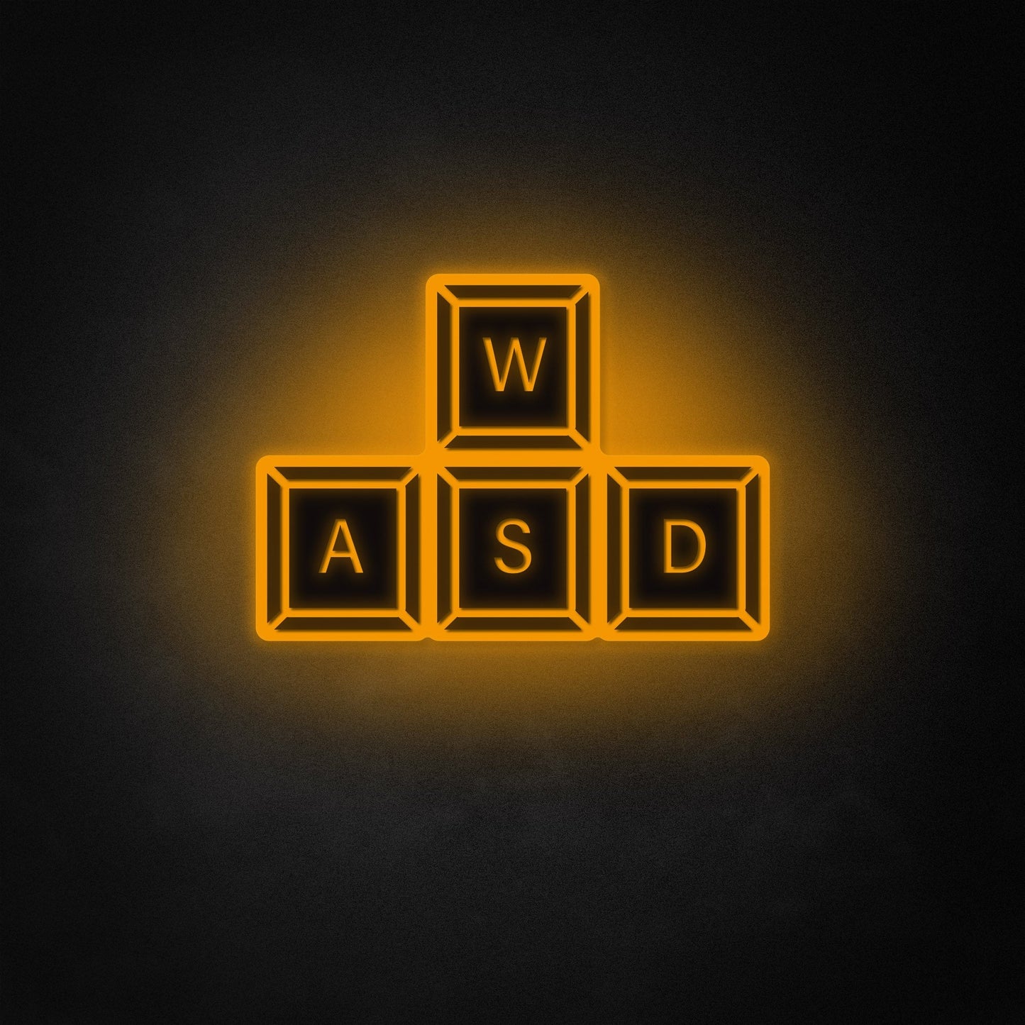 "WASD-Tastatur" Neon-Like Schild, Spielzimmer-Dekor, Spiel Rom Wandkunst