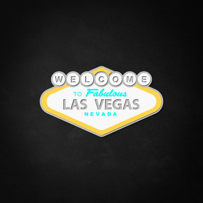 "Welcome To Fabulous Las Vegas" LED Neon Like Sign, Retro Game Room Decor