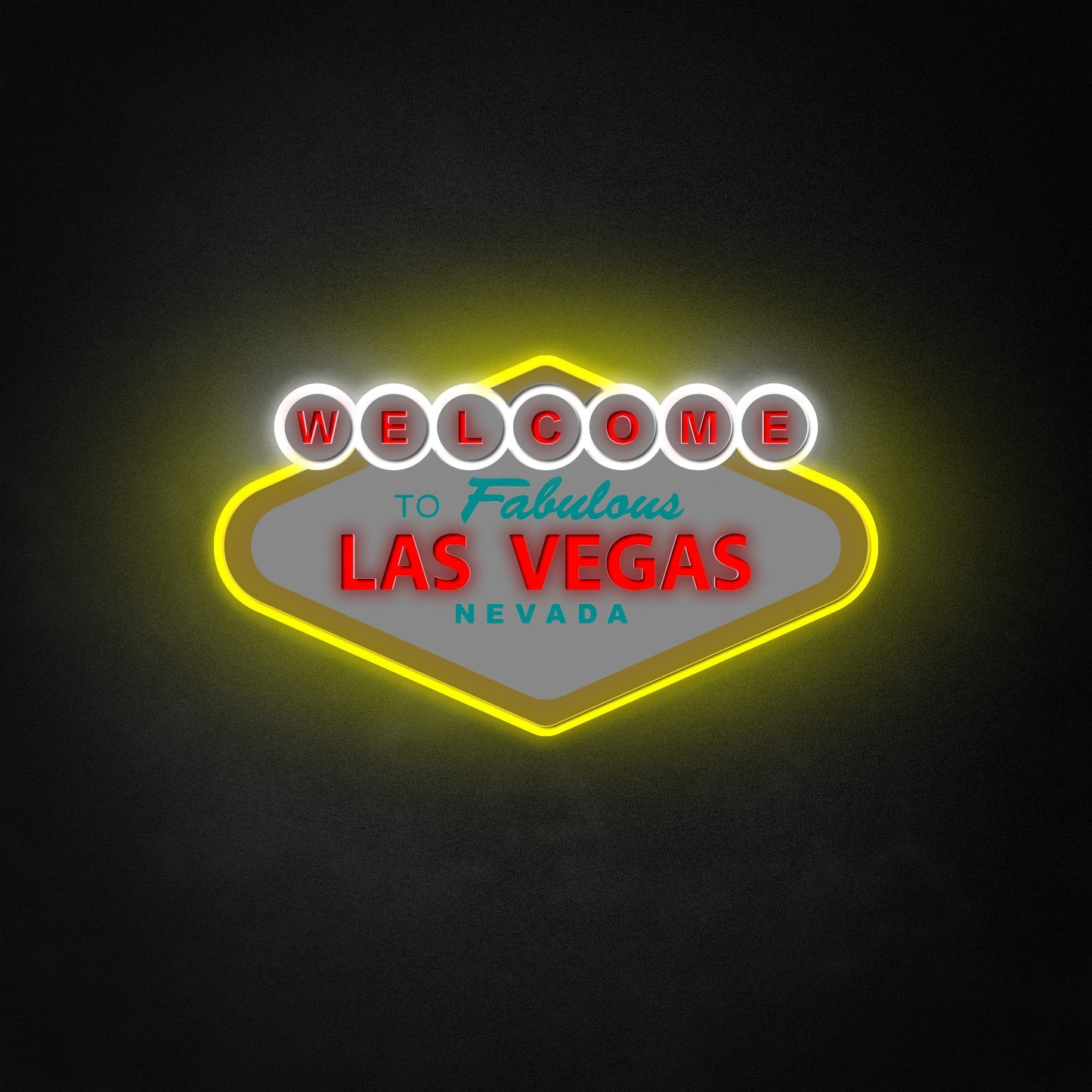 "Welcome To Fabulous Las Vegas" LED Neon Like Sign, Retro Game Room Decor